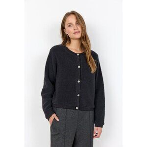 NWT SOYA CONCEPT ONYX Charcoal Grey Rhinestone Button Jacket